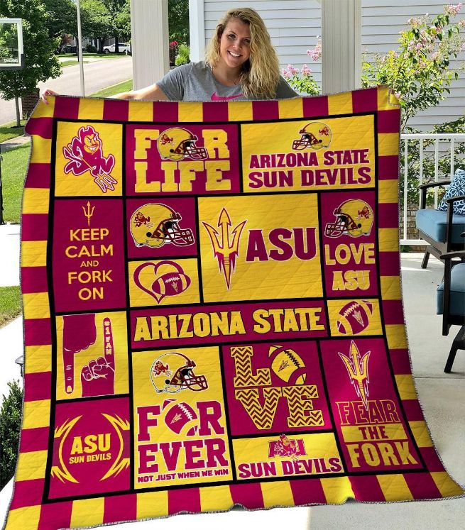B02 Quilt Blanket Bedding Set Arizona State Sun Devils