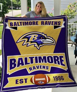 B08 Quilt Blanket Bedding Set Baltimore Ravens