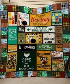BOWLING Keep Calm Quilt Blanket Bedding Set for Home Décor