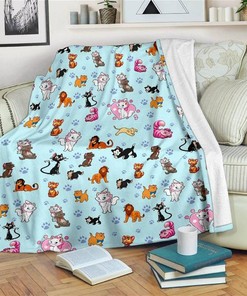 Baby Blue All Disney Cats Marvel Inspired Bedroom Livingroom Office Home Decoration Sherpa Blanket Fleece Blanket Funny Gifts