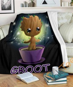 Baby Groot Sherpa Fleece Blanket Gifts for Family