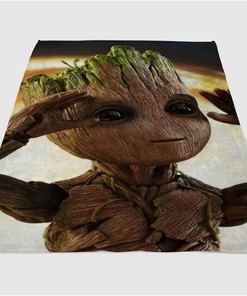 Baby Groot Sherpa Fleece Blanket Gifts for Family, for Couple