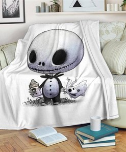 Baby Jack Skellington And Zero Nightmare Sherpa Fleece Blanket Gifts for Family, for Couple