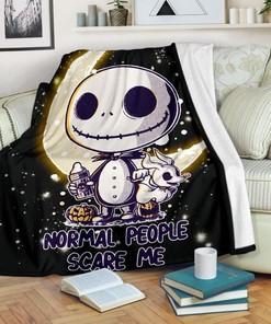 Baby Jack Skellington Fleece Blanket Gift For Fan, Quilt Blanket Bedding Set Gift