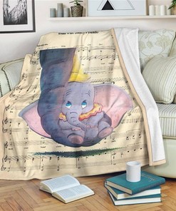Baby Mine Song Lyric Dumbo Sherpa Fleece Blanket Gifts for Family, for Couple