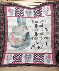 Baby Of Mine Family Elephant Great Customized Gifts For Birthday Christmas Thanksgiving Quilt Blanket Bedding Set