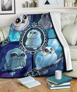 Baby Owl Owl Lover Sherpa Fleece Blanket Gifts for Family, for Couple