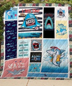 Baby Shark Quilt Blanket Bedding Set for Home Décor