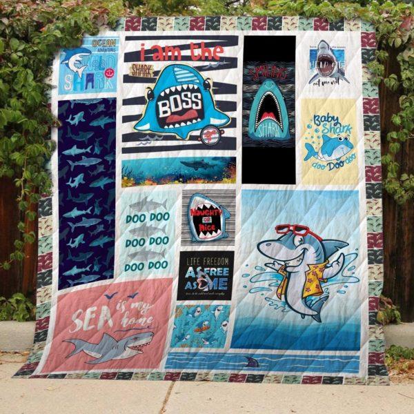 Baby Shark Quilt Blanket Bedding Set for Home Décor
