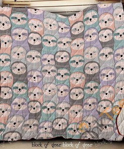 Baby Sloths Quilt Blanket Bedding Set