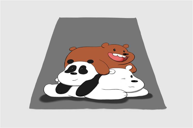Baby We Bare Bears Sherpa Fleece Blanket Gifts for Family, for Couple