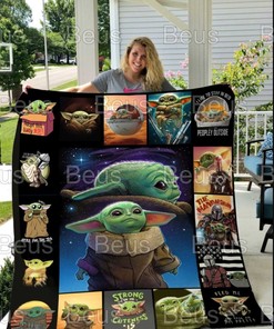 Baby Yoda Character Movie Fleece Quilt Blanket Bedding Set