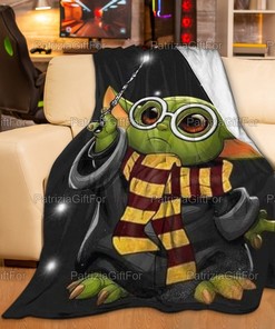 Baby Yoda Dress As Harry Potter Fleece Quilt Blanket Bedding Set