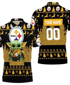 Baby Yoda Hugs Pittsburgh Steelers Football 2020 Personalized 1 Polo Shirt All Over Print Shirt 3d 1 T-shirt