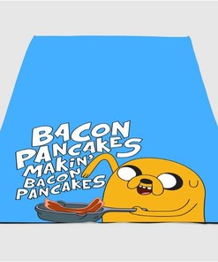 Bacon Pancakes Jack Adventure Time Sherpa Fleece Blanket Gifts for Family, for Couple