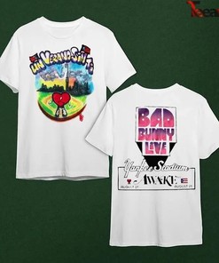 Bad Bunny World'S Hottest Tour 2022 Official Merch Graffiti Yankee Stadium T-Shirt