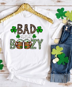Bad and Boozy Shirt, St Patricks Day Shirt Women, Let's Day Drink, Pub Crawl, St Paddys Day Shirt, St Pattys Day, Day Drinking Shirt