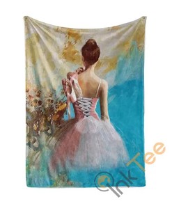 Ballerina S Back Sherpa Fleece Blanket Gifts for Family, for Couple