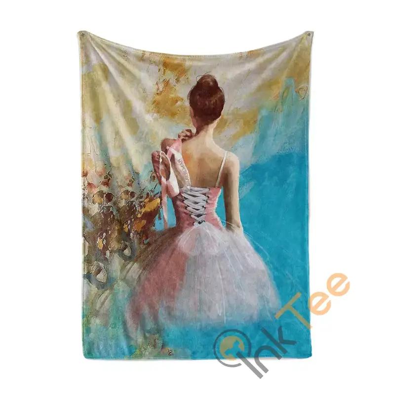 Ballerina S Back Sherpa Fleece Blanket Gifts for Family, for Couple