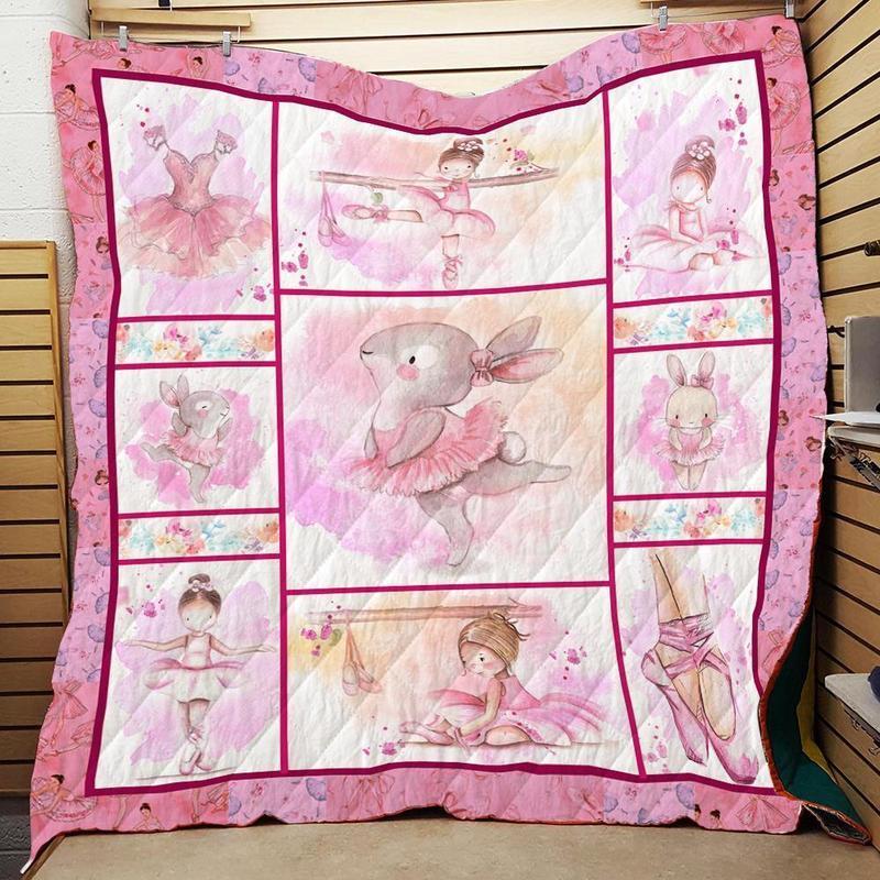 Ballet Rabbit Quilt Blanket Bedding Set for Home Décor