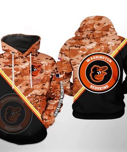 Baltimore Orioles MLB Camo Team 3D Hoodie Zipper Hoodie