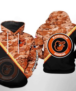 Baltimore Orioles MLB Camo Team 3D Hoodie Zipper Hoodie 1