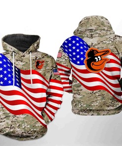 Baltimore Orioles MLB US Flag Camo Veteran 3D Hoodie Zipper Hoodie 1