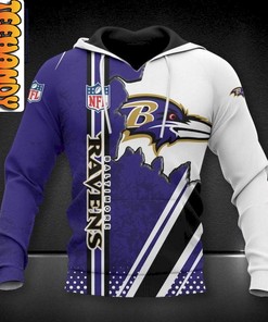 Baltimore Ravens 3D Football NFL Hoodie