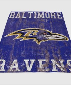 Baltimore Ravens Background Sherpa Fleece Blanket Gifts for Family, for Couple