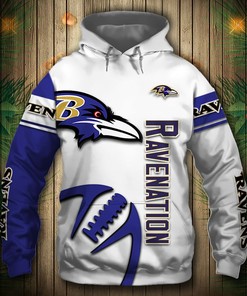 Baltimore Ravens Hoodie 3D Graphic Balls Zip Hoodie Pullover