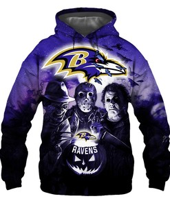 Baltimore Ravens Hoodie 3D Halloween Horror Night Gift for Fans