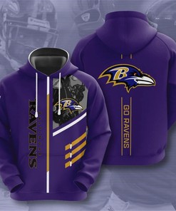 Baltimore Ravens Hoodie 3D Zip Hoodie 3 Lines Graphic Gift for Fans