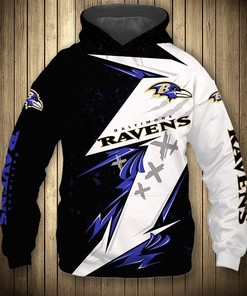 Baltimore Ravens Hoodie 3D Zip Hoodie Thunder Graphic Gifts for Fans