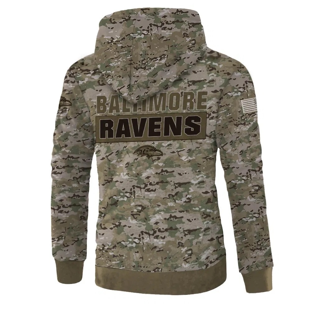 Baltimore Ravens Hoodie Army Graphic Zip Hoodie Pullover Gift for Fans - Image 2