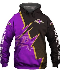 Baltimore Ravens Hoodie Zigzag Graphic Zip Hoodie Gift for Fans