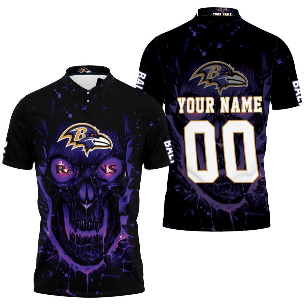 Baltimore Ravens Nfl Skull For Fan 3d Personalized Polo Shirt All Over Print Shirt 3d T-shirt