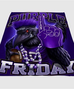 Baltimore Ravens Purple Friday Sherpa Fleece Blanket Gifts for Family, for Couple