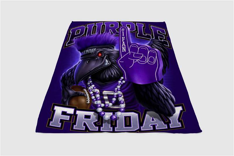 Baltimore Ravens Purple Friday Sherpa Fleece Blanket Gifts for Family, for Couple