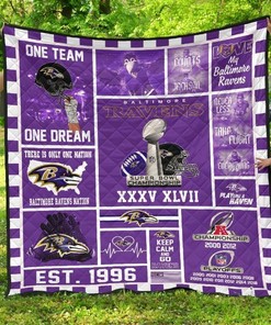 Baltimore Ravens Quilt Blanket Bedding Set Fan Gift
