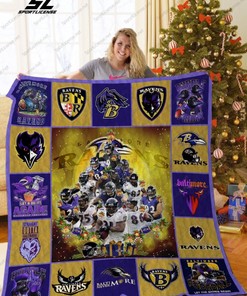 Baltimore Ravens Quilt Blanket Bedding Set Ver Christmas