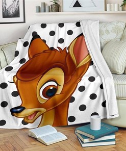 Bambi Deer Sherpa Fleece Blanket Gifts for Family, for Couple