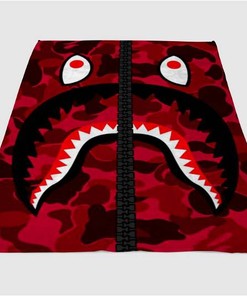 Bape Red Sherpa Fleece Blanket Gifts for Family, for Couple