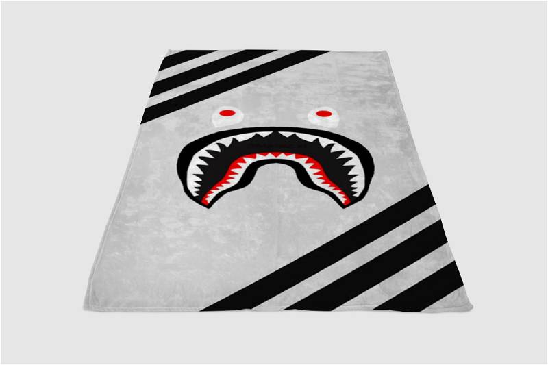 Bape White Sherpa Fleece Blanket Gifts for Family, for Couple