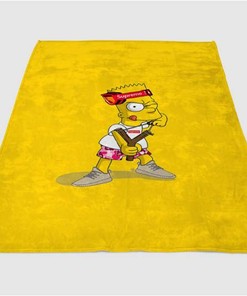 Bart Hypebeast Sherpa Fleece Blanket Gifts for Family, for Couple
