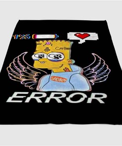 Bart Simpson Sad Sherpa Fleece Blanket Gifts for Family, for Couple