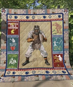 Baseball Catcher Quilt Blanket Bedding Set for Home Décor