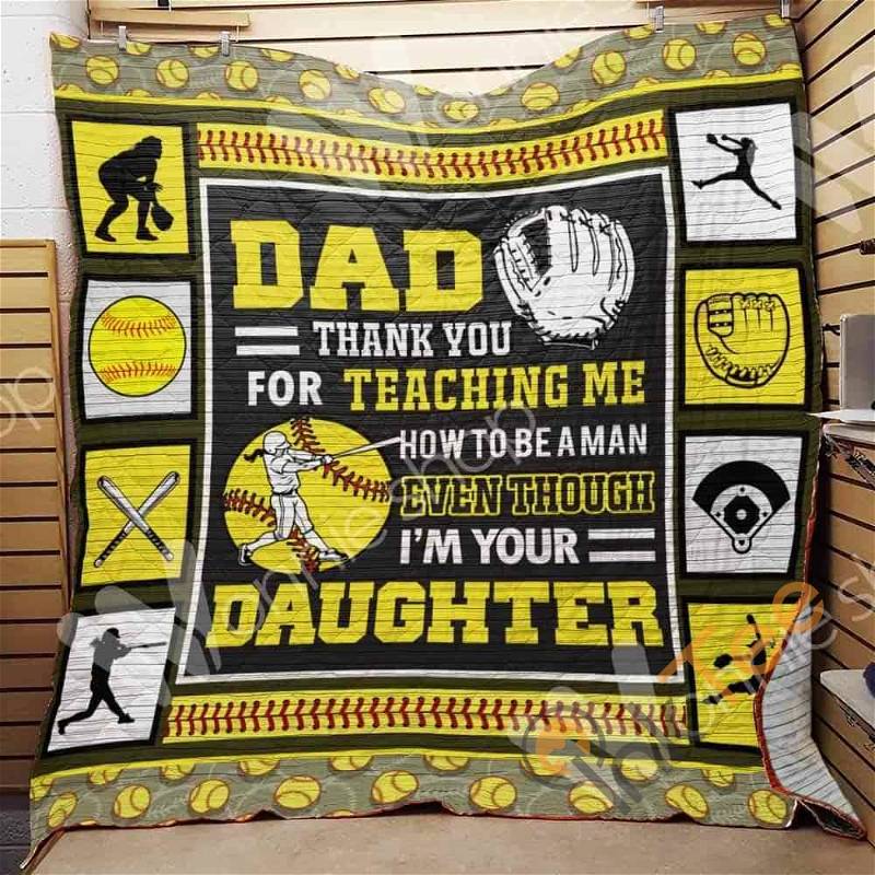 Baseball Dad, Thank You Quilt Blanket Bedding Set