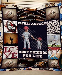 Baseball Farther And Son Quilt Blanket Bedding Set
