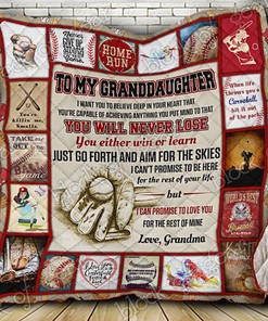 Baseball Granddaughter Quilt Blanket Bedding Set