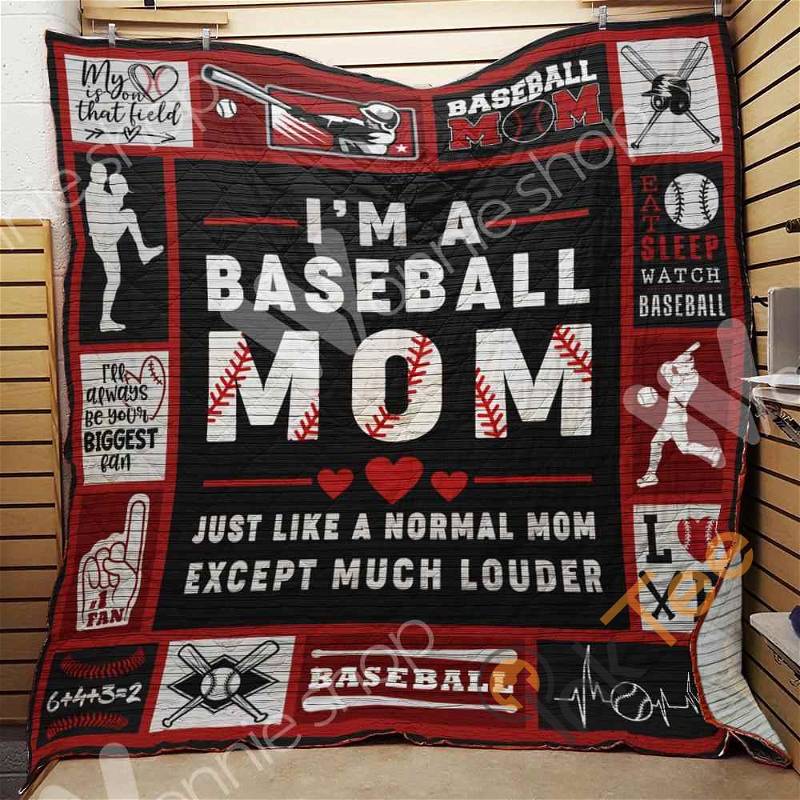 Baseball I'm A Baseball Mom Quilt Blanket Bedding Set